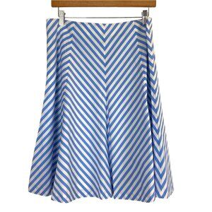 Ann Taylor Womens A-Line Flare Blue and White Skirt Size 10
